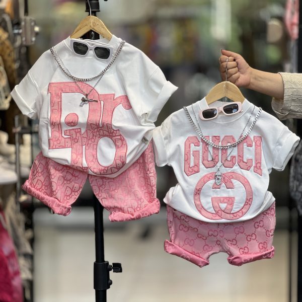 تیشرت شلوارک صورتی